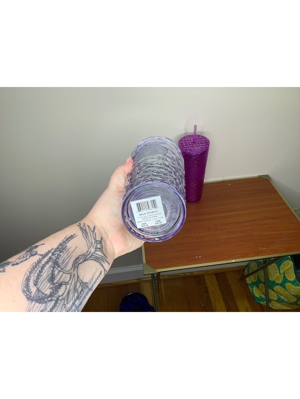 < NEW 2023 Starbucks Purple & Iridescent 24 oz. Tumbler Bundle > - Picture 6 of 7